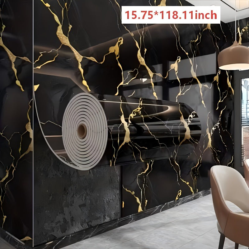 3D Marble Peel and Stick Wall Tile Stickers Self Adhesive Removable Wallpaper Roll for Kitchen Backsplash Bathroom Living Room Bedroom Wall