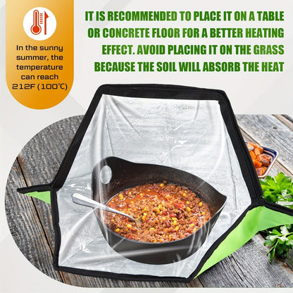 Solar Oven Portable Solar Cooker 2 Pack, Foldable Sun-Powered Camp Stove No Fuel Required, Lightweight Outdoor Cookware for Camping