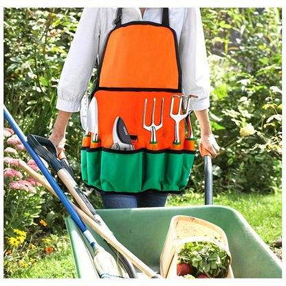 12-Piece Garden Tool Set with Aluminum Hand Tools, Canvas Apron and Storage Pockets for Home Gardening and Outdoor Plant Care