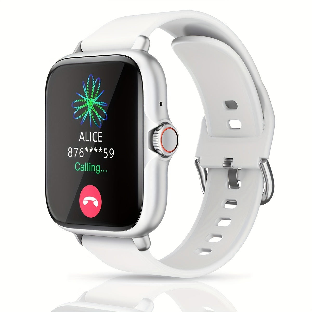 Smart Watch 1.83-Inch Touch Display with Bluetooth Calling, Music Control and Black Silicone Band