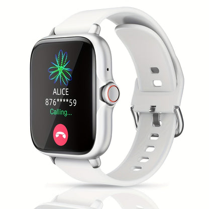 Smart Watch 1.83-Inch Touch Display with Bluetooth Calling, Music Control and Black Silicone Band