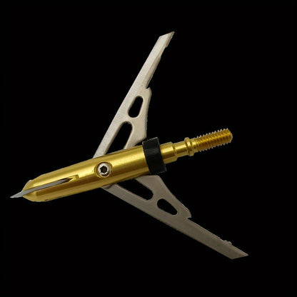 Hunting Broadhead 6PCS 100 Grain – 2-Blade Stainless Steel Archery Arrow Tips with Ferrule Alignment Technology, 2.34" Cutting Diameter