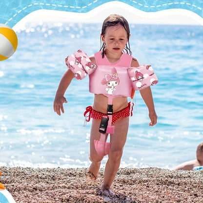 Toddler Swim Float Vest with Adjustable Straps – Sanrio Hello Kitty Pattern Kids Floating Jacket for Beginners Ages 1-9