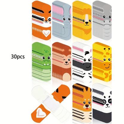 200-Piece Animal Print Adhesive Bandage Pack with 10 Colorful Designs for Family First Aid Kits