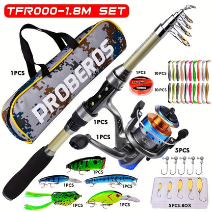 Carbon Fiber Fishing Rod & Spinning Reel Combo – Ultralight Fast Action Rod with Long Cast Spinning Wheel