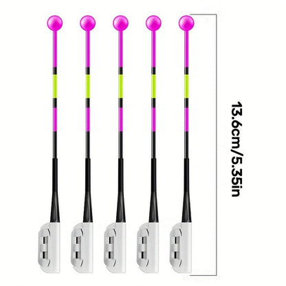 Fishing Bite Indicator Pole Tip Lights 5PCS – Gravity Sensing Color-Change Hook Alert, High-Visibility LED Night Fishing Indicators for Sea