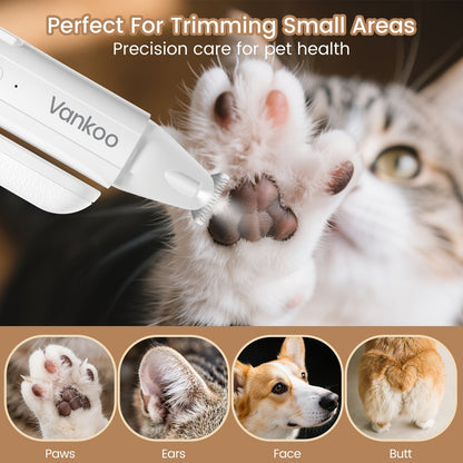 2-in-1 Pet Grooming Clipper with LED Light – Rechargeable Nail Cutter & Paw Hair Trimmer for Dogs & Cats | Precision Trimming for Paws