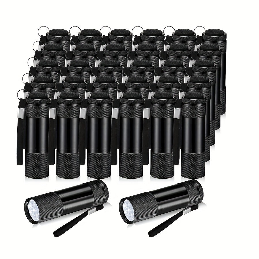 Flashlight 32-Piece Mini LED Bulk Set with Aluminum Bodies, Lanyards and Eight Color Assortments
