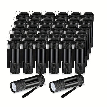 Flashlight 32-Piece Mini LED Bulk Set with Aluminum Bodies, Lanyards and Eight Color Assortments
