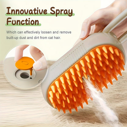 Cat Grooming Steam Brush – Self-Cleaning 4-in-1 Pet Brush with Spray for Cats & Dogs Shedding Grooming Control Deshedding Tool