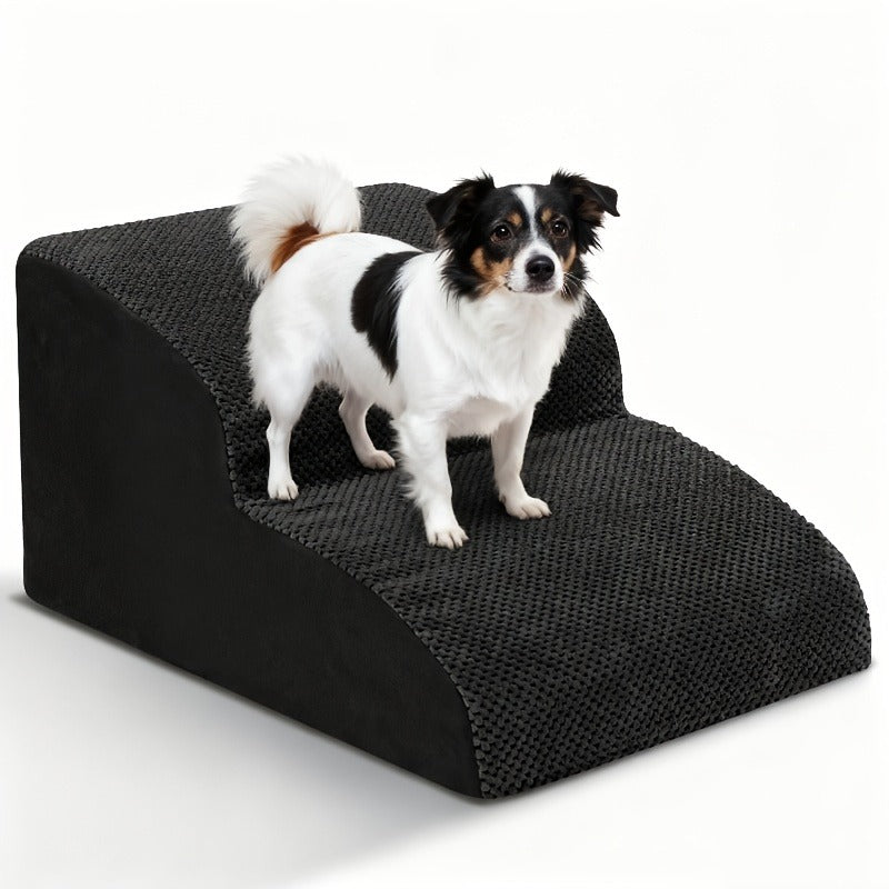 Dog Stairs for High Beds & Sofa – Extra Wide Foam Pet Steps with Non-Slip Bottom, Soft Cushioned Dog Ramp for Couch, Ideal for Small Dogs