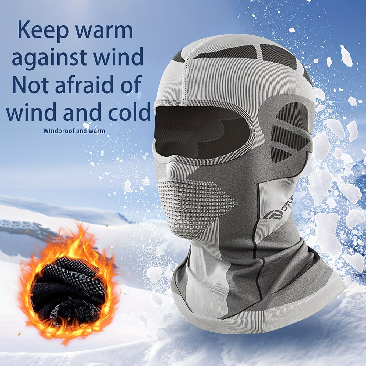 Windproof Neck Gaiter Face Mask 2 Pack – Breathable Knit Nylon Full Face Scarf Head Cover for Cycling, Skiing
