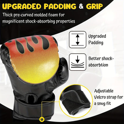 Boxing Training Gloves with Pearl Sponge Padding – Professional Shockproof Faux Leather Gloves for Muay Thai, Sparring