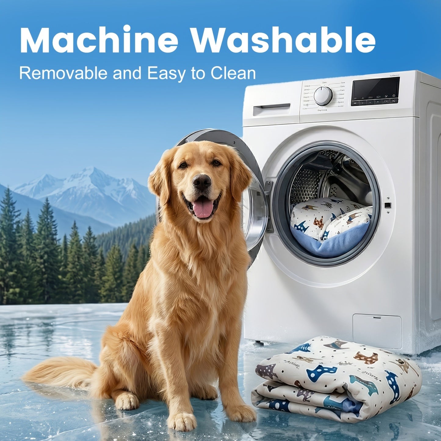 Breathable Washable Dog Bed Mattress – All-Season Pet Mat with Removable Cover & Non-Slip Bottom