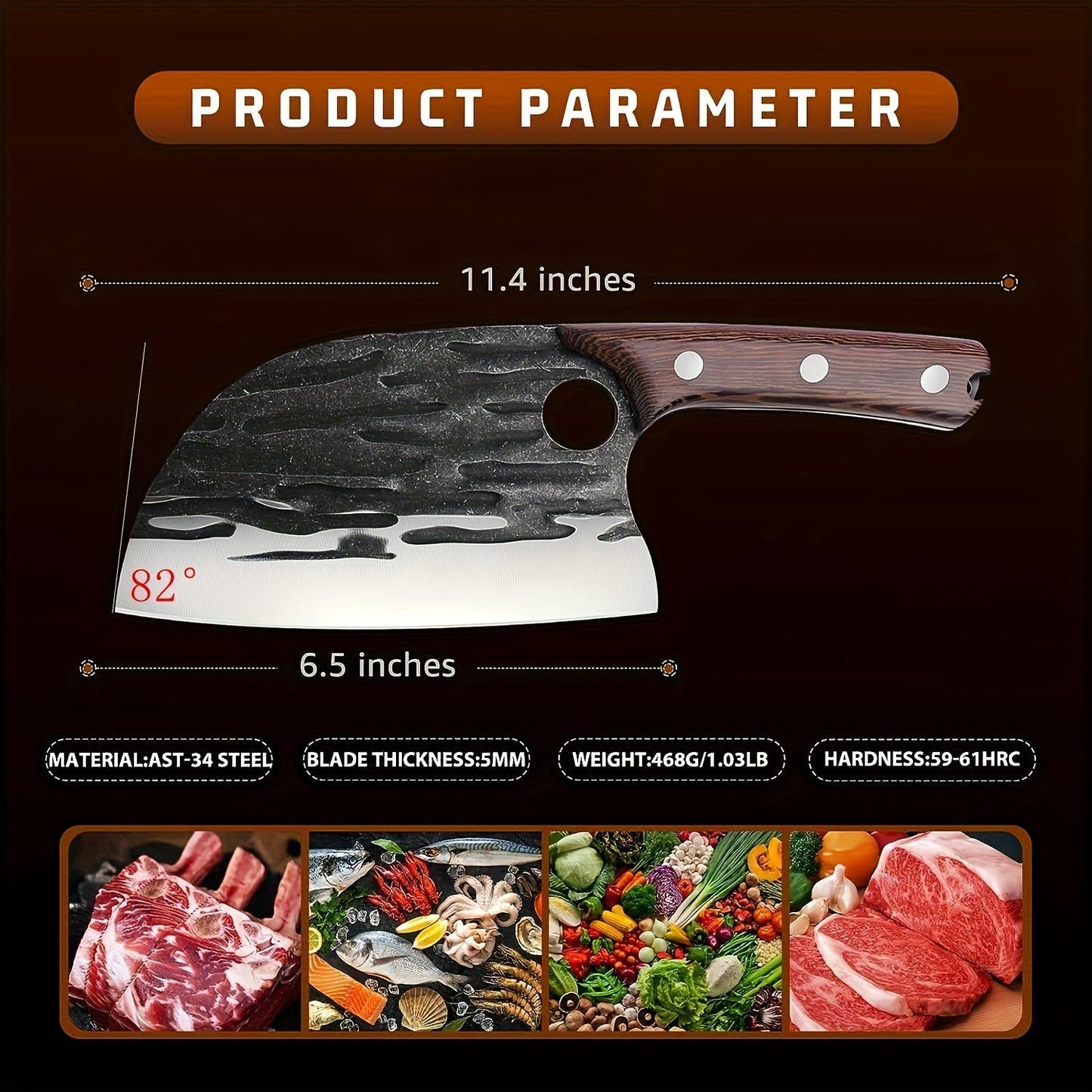 Meat Cleaver Hand Forged Serbian Chef Knife – High Carbon Steel Butcher Knife Full Tang with Leather Sheath | Razor Sharp Chopping Cleaver