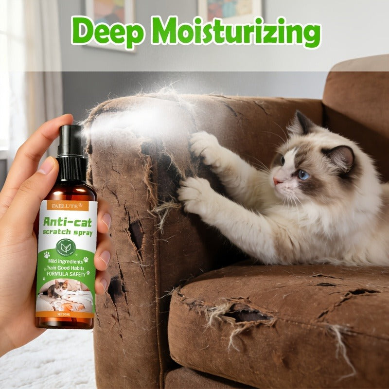 Cat Scratch Deterrent Spray for Furniture – Non-Toxic Pet Safe Anti-Scratch Training Spray, Protects Sofa Couch Carpet Door Wood Surfaces