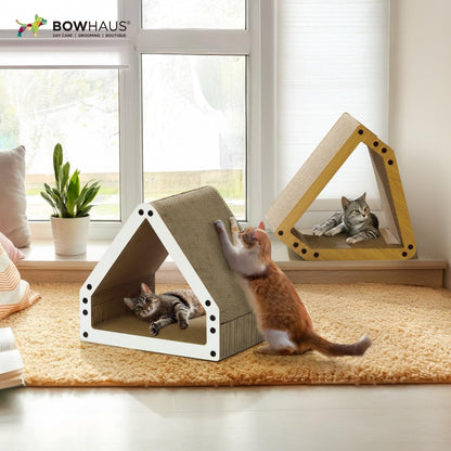House Cat Scratcher Lounger Reversible Large Scratching Pad & Board for Indoor Cats – 5-Layer High-Density Cardboard 16x14x12 Inch Scratch