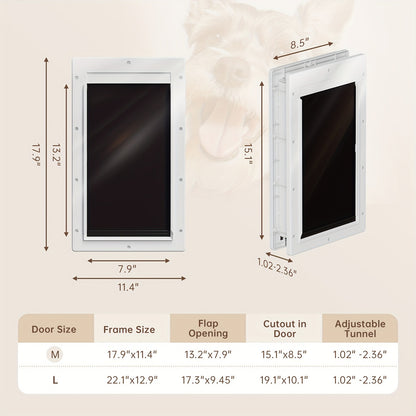 Dog Door 3-Flap Magnetic Pet Door for Interior & Exterior Doors or Wall – Heavy Duty Insulated Doggie Door with Closing Panel