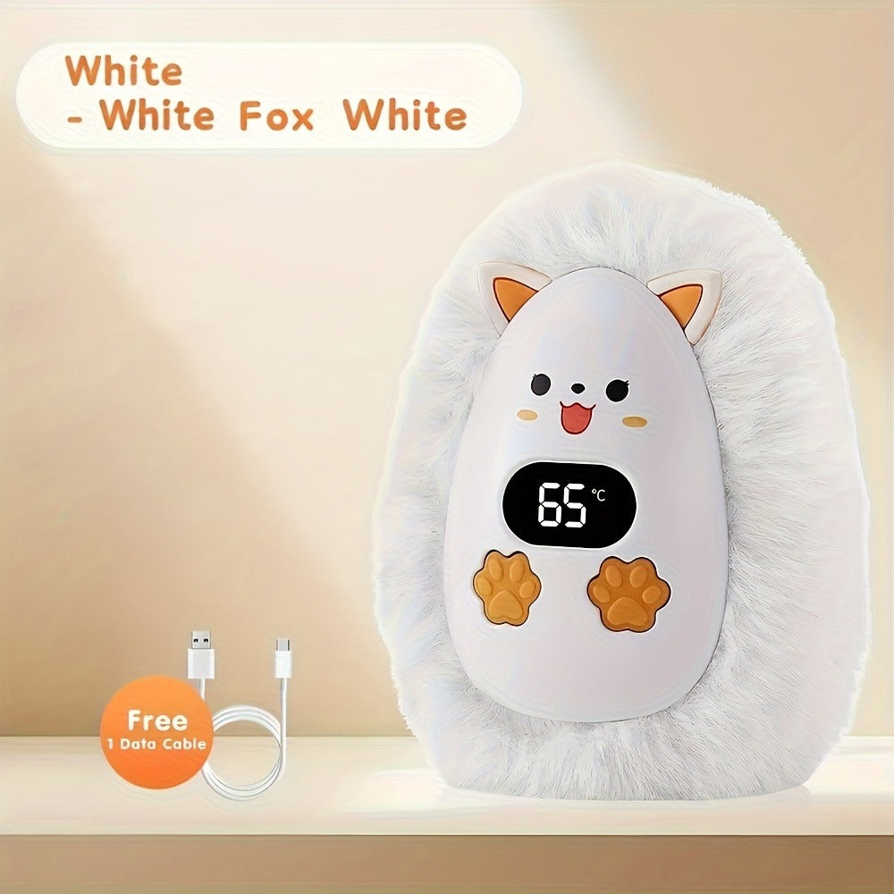 Electric Hand Warmer USB Rechargeable – Plush Soft Cover, 3 Heat Settings, Fast Heating Pocket Warmer for Home, Office & Outdoor Winter Use