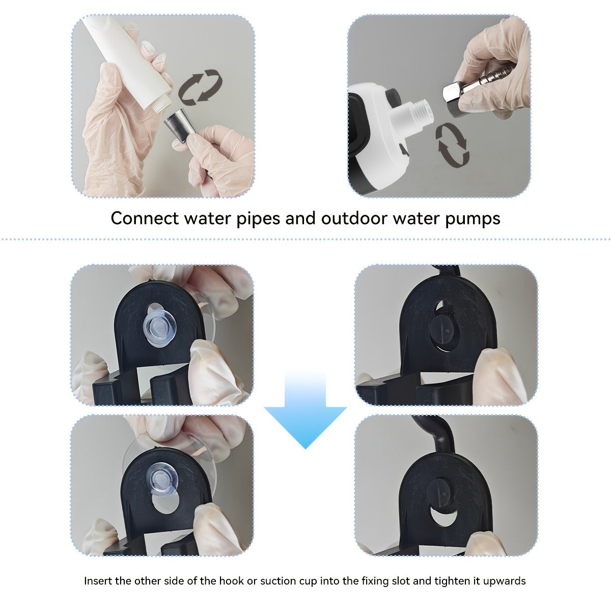 Portable Outdoor Shower with Light 2-in-1 – 2000mAh Rechargeable, Power Display, Spray Nozzle, Hose & Suction Cup – Camping, Hiking