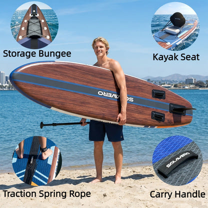 Stand Up Paddle Board Inflatable SUP 10'6" & 11'6" – Non-Slip EVA Deck, 180kg Capacity, All-in-One Accessories Kit with Pump