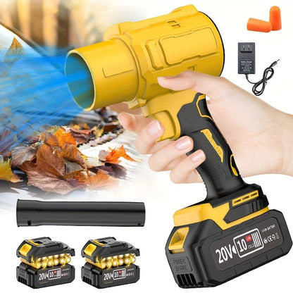 20V Cordless Leaf Blower with 50, 000 RPM Marking, Yellow or Green Body and Six Dual-Battery Package Options