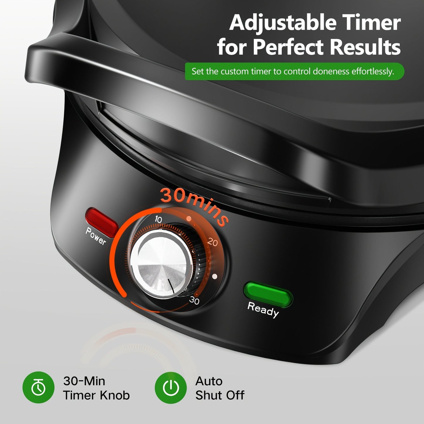 Electric Smokeless Indoor Grill 1500W, 2-in-1 Indoor Grill & Pizza Maker with 30-Min Timer, Auto Shut-Off