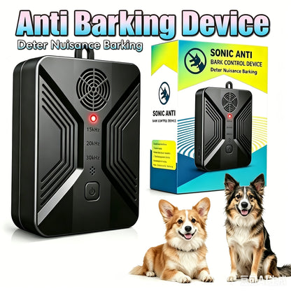 Ultrasonic Anti-Barking Device – Automatic Dog Bark Deterrent with 3 Frequency Modes & 50ft Range | Rechargeable 1500mAh