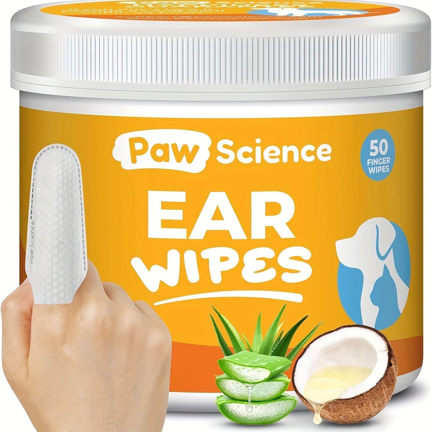 Pet Cleaning Wipes for Dogs & Cats – Ear Wipes Eye Wipes Dental Wipes Teeth Cleaning Kit, Soothing Deodorizing Itch Relief Coconut Scent