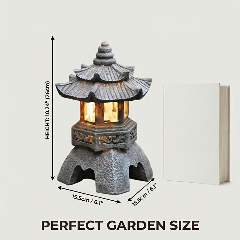 Solar Pyramid Light Sculpture, for Garden, Pathway and Patio Lighting, with the Listed Configuration