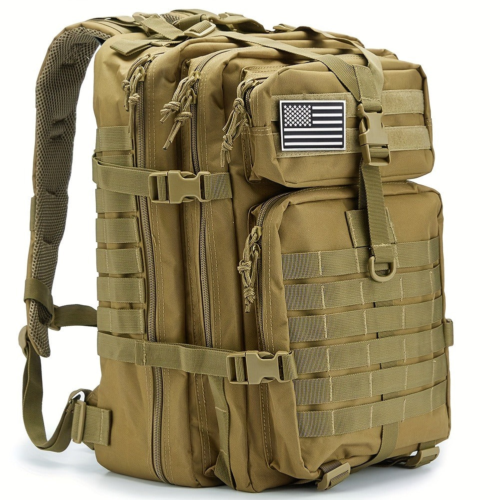 Hunting Rucksack Tactical Hiking Backpack Durable Polyester Multifunctional Camping Backpack with Utility Pocket Zipper Chest Adjustment