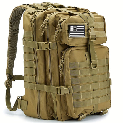 Hunting Rucksack Tactical Hiking Backpack Durable Polyester Multifunctional Camping Backpack with Utility Pocket Zipper Chest Adjustment