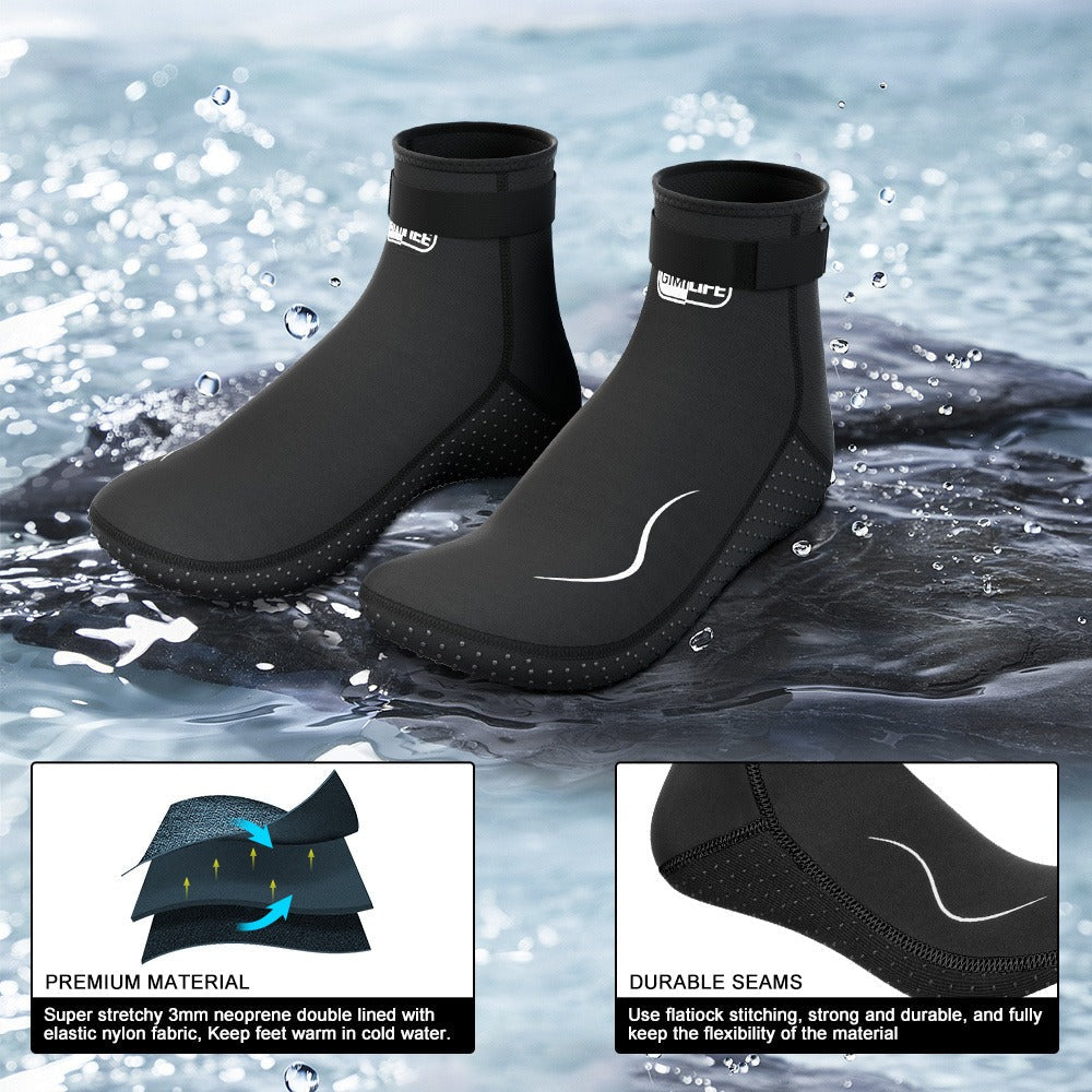 Neoprene Wetsuit Socks 3.5mm – High & Low Cut Water Booties, Non-Slip Anti-Abrasion for Diving Snorkeling Kayaking Beach Volleyball Surfing