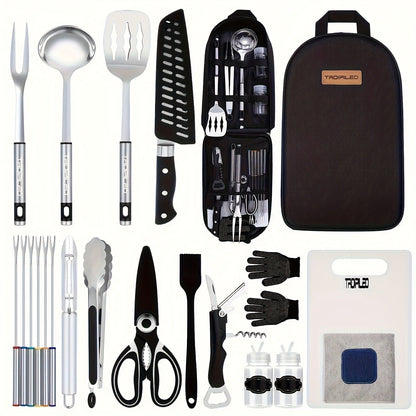 Camping Cookware Set Outdoor Kitchen Cooking Kit – Essential Camp Gear for Barbecue, Meal Prep & Outdoor Cooking at Campsites & Parks