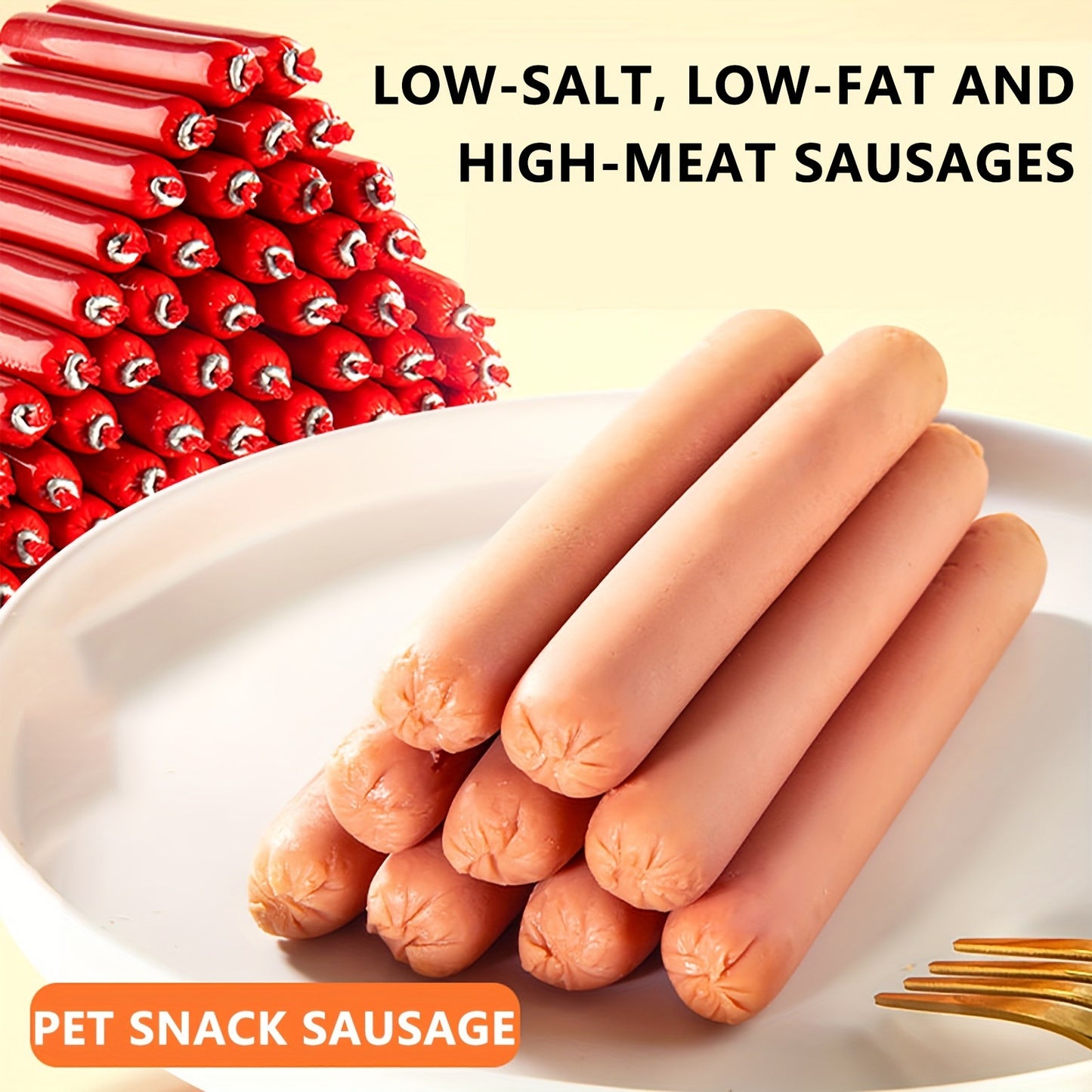 Grain-Free Dog Sausage Treats – Chicken Flavor Ham Sticks, Soft & Easy-Digest Dental Chew Snacks for Puppies & Adult Dogs, No Additives