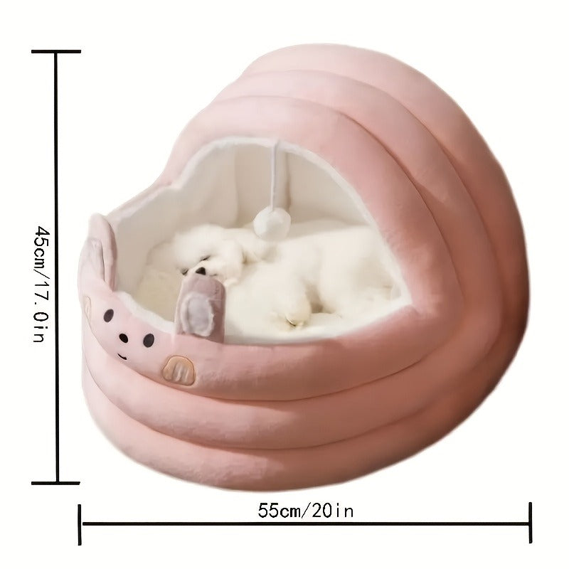 Plush Dog Bed Pad – Thick, Soft & Warm Pet Sleeping Mat for Dogs and Cats | Non-Slip Cozy Cushion Kennel Pad, Large Size 21.7×20×17.7 inch
