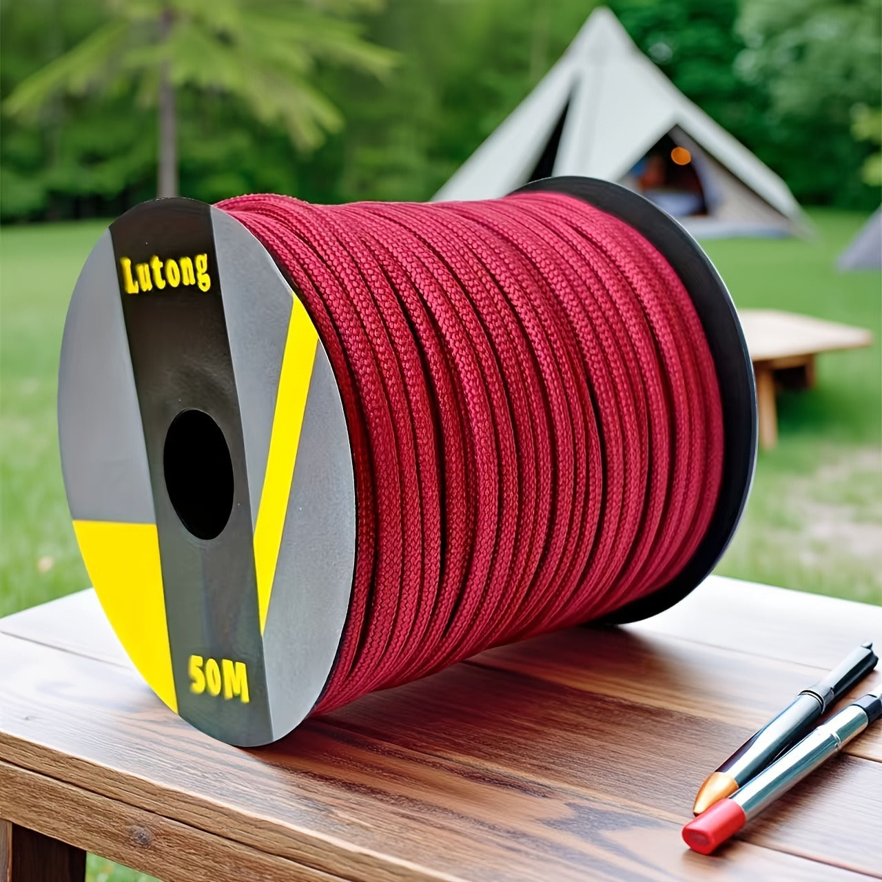 Paracord Tent Rope 7-Core Multi-Purpose Outdoor Rope – 100ft / 164ft / 328ft Camping Guy Line, Tent Tie-Down, Hanging Rope