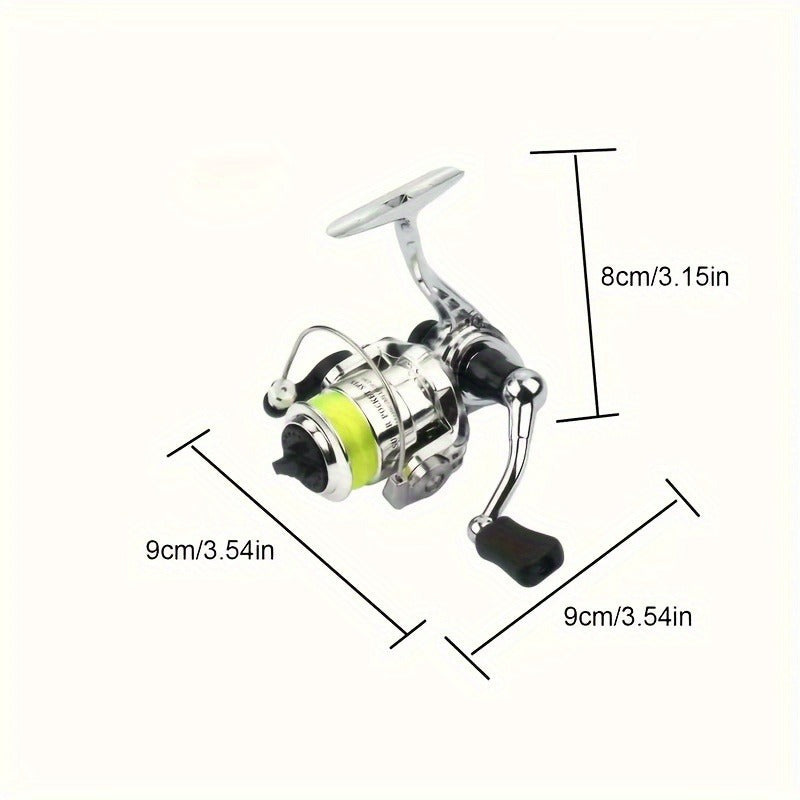 Mini 100 Spinning Fishing Reel – 4.3:1 High-Speed Gear Ratio, Aluminum Alloy Body, Interchangeable Rocker Arm, Ambidextrous