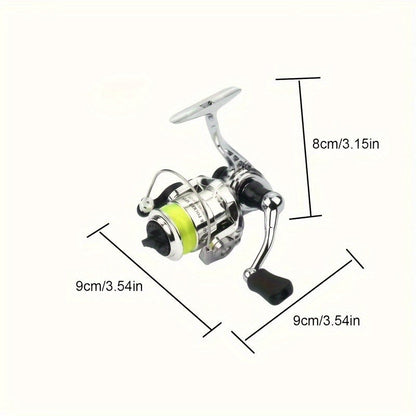 Mini 100 Spinning Fishing Reel – 4.3:1 High-Speed Gear Ratio, Aluminum Alloy Body, Interchangeable Rocker Arm, Ambidextrous