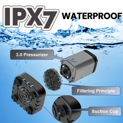 Portable Camping Shower 6000mAh IPX7 120-Min Runtime for Camping, Travel and Outdoor Use, with the Listed Configuration