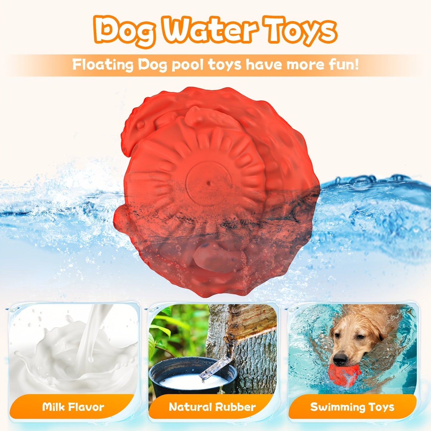 Durable Bite-Resistant Dog Ball – Audible Squeaky Floating Rubber Toy for Small, Medium & Large Dogs | Outdoor & Pool Use