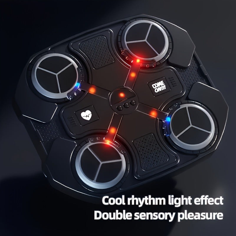 Black 32 x 35 cm Wall-Mounted Four-Pad Boxing Reaction Target with Display and USB-Powered Form