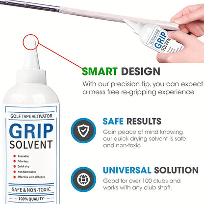 Golf Grip Regripping Kit 4 Sets with Hook Blades Grip Tape Strips Grip Solvent 8oz Rubber Vise Clamp Complete Golf Club Grip Installation