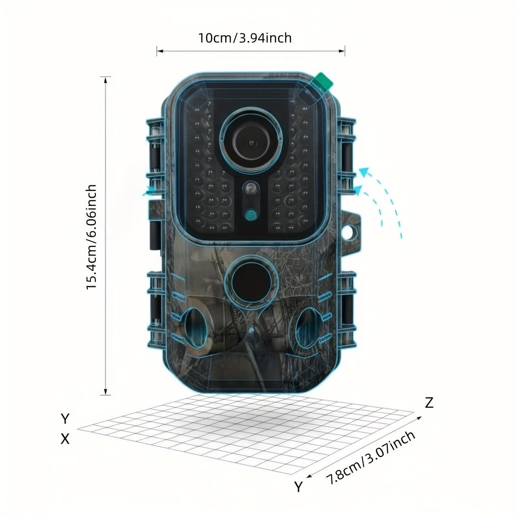 30MP Trail Camera with Night Vision – 2.5K 1080P HD Game Cam, 0.3s Trigger Speed, 850nm IR, 60ft Detection Range