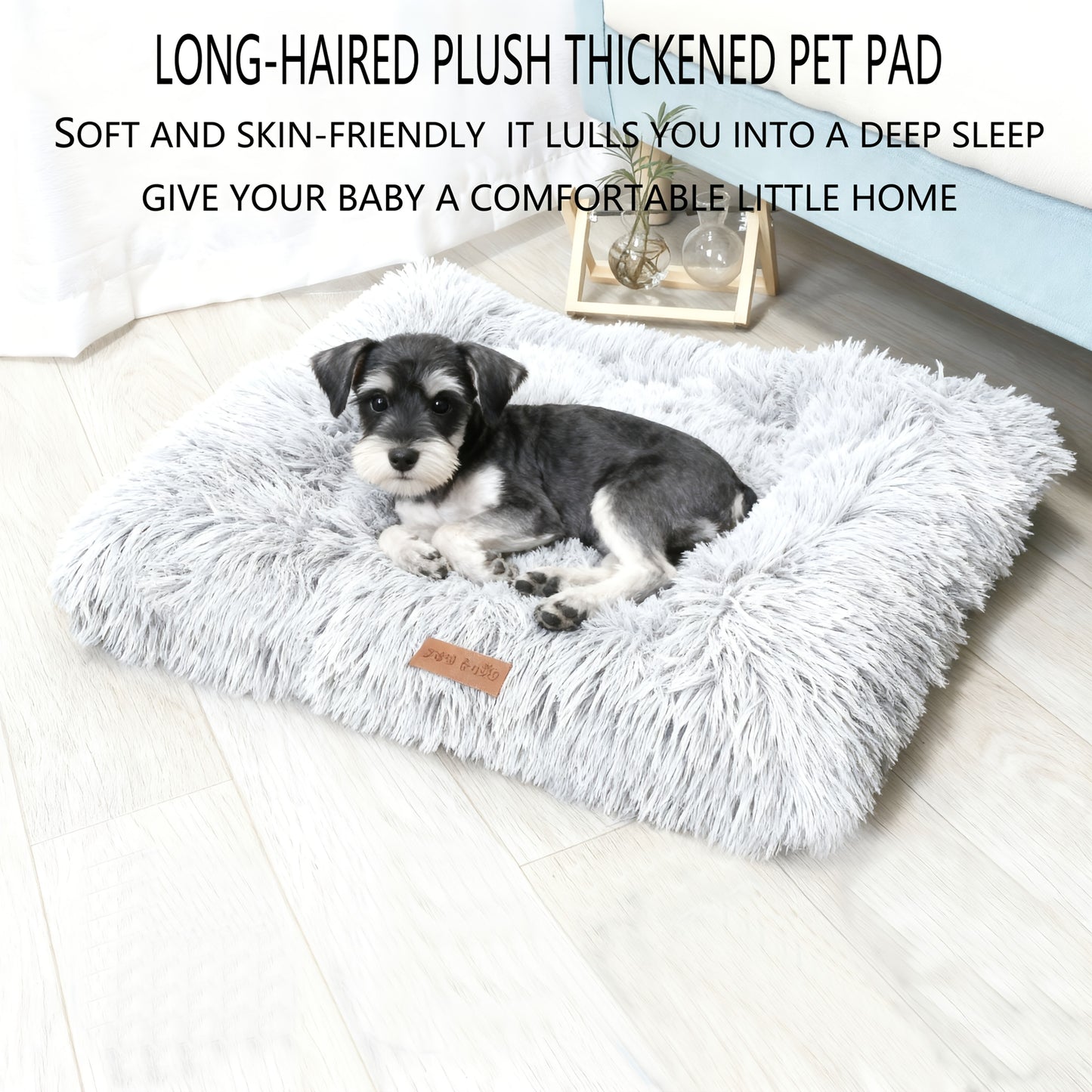 Fleece-Lined Dog Bed & Cat Mat – Thickened Warm Washable Square Pet Bedding for All Breeds | S, M, L, XL, XXL