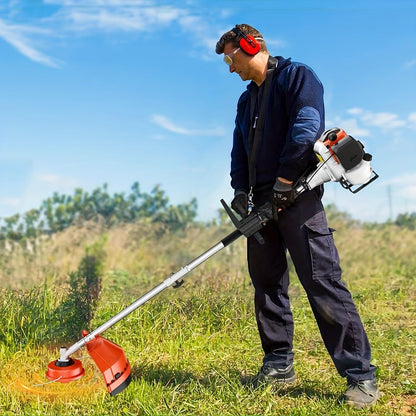 Gas String Trimmer 3-in-1, 36CC/48CC/52CC 2-Stroke Brush Cutter & Weed Wacker with String Head, 3T Blade & 40T Circular Blade