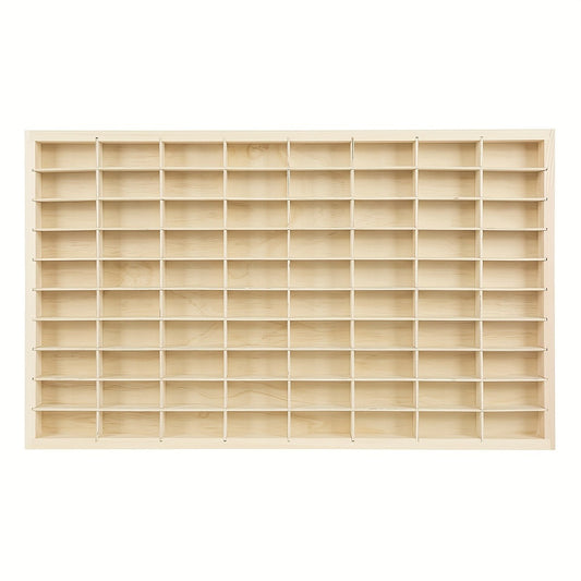 Diecast Car Display Case 80-Slot Wall Mounted Wood 1:64 Scale No-Drill Car Model Organizer Showcase for Hot Wheels Matchbox Alloy Diecast