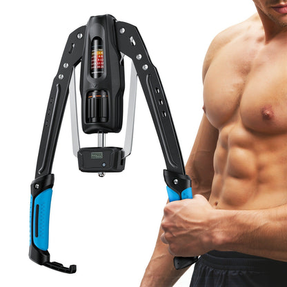 Fitness Equipment Folding Hydraulic Chest Expander with 20 Resistance Levels and Digital Rep Counter