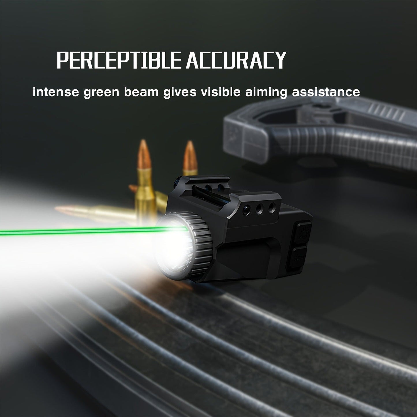 Laser Sight for Picatinny Rail Pistols – Green Red Blue Laser, CNC Aluminum, Low Profile, USB Rechargeable, 5-Hour Runtime