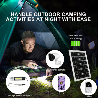 Solar Panel 5W Monocrystalline with Built-In 5200mAh Battery - 3rd Gen Emergency Charger for Security Camera
